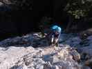 Gebirgsvereins-Klettersteig: Sabine in der Headwall