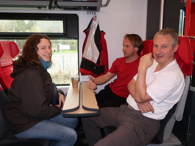 Sabine, Jörg und Erich im Zug S 27485