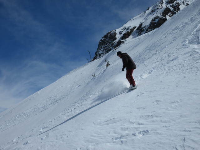 Markus neben der Zirbentalabfahrt