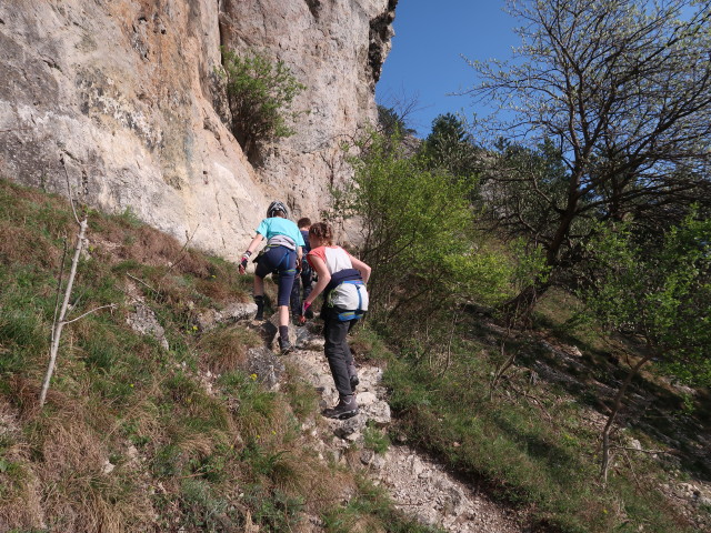 Anja Liv, Tim und Katja Lin zwischen Pitten und Pittentaler Klettersteig