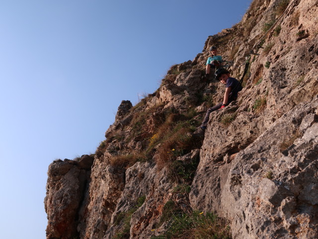 Pittentaler Klettersteig: Anja Liv und Tim im Ausstieg