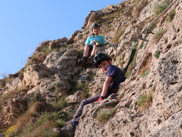 Pittentaler Klettersteig: Anja Liv und Tim im Ausstieg