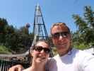 Sabine und ich bei 'Full Throttle' in Six Flags Magic Mountain (6. Juni)
