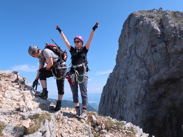 ÖTK-Klettersteig: Thomas und Birgit beim Ausstieg