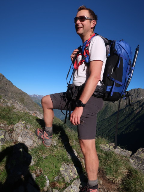 Ich am Nasensteig zwischen Hochschoberhütte und Mirschachscharte (29. Juni)
