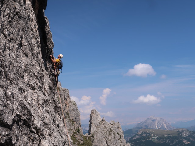 Via Corsi-Chiandussi: Philipp in der 3. Seillänge