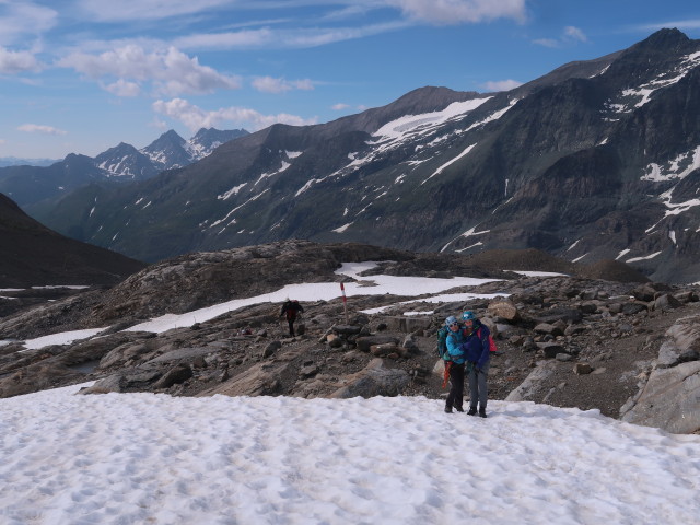 Josef, Evelyn und Miriam am Weg 702 zwischen Wasserfallwinkel und Südlichem Bockkarkees