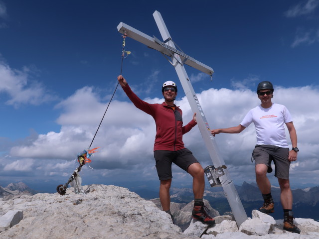 Ich und Ronald am Piz Pisciadù, 2.985 m (3. Aug.)