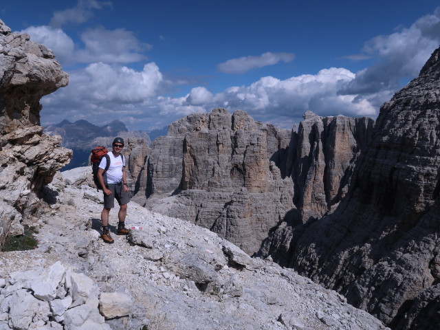 Ronald zwischen Piz Pisciadù und Val de Tita (3. Aug.)