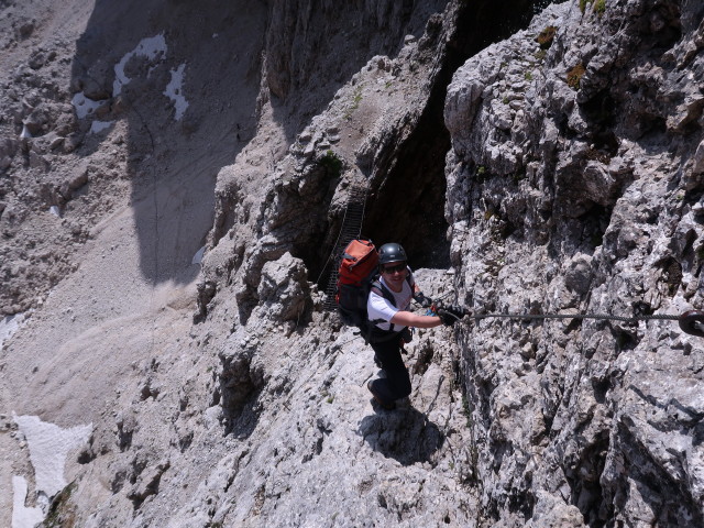 Vallon-Klettersteig: Ronald nach der Brücke (4. Aug.)