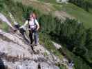 Pisciadù-Klettersteig: Ronald in der Einstiegswand (3. Aug.)