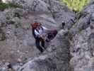 Pisciadù-Klettersteig: Ronald in der Einstiegswand (3. Aug.)