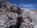 Piz da Lec-Klettersteig: Ronald auf der Brücke (4. Aug.)