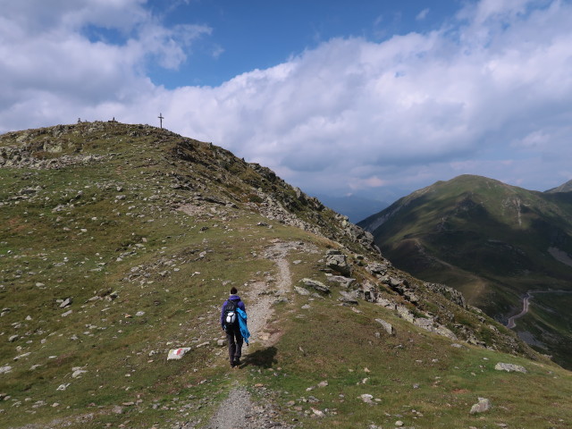Ursula am Weg 12B zwischen Penser Joch und Gänsekragen (11. Aug.)