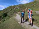 Bernadette und Evelyn am Weg 902 zwischen Materialseilbahn Vernagthütte und Platteibach (17. Aug.)