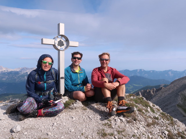 Ursa, Ronald und ich am Kaminspitz, 2.328 m (25. Aug.)
