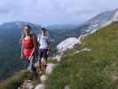 Ursa und Michael am Weg 220 zwischen Bergstation der Frauenkarbahn und Widerlechnerstein (24. Aug.)