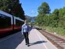 Sabine im Bahnhof Grünbach am Schneeberg, 557 m