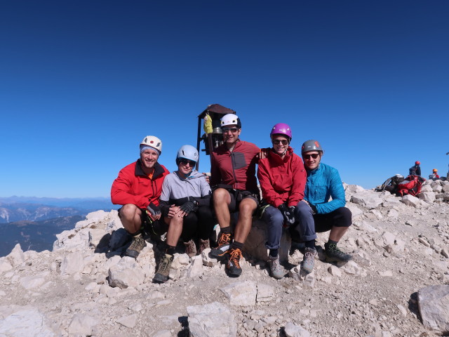 David, Evelin, ich, Birgit und Thomas am Jof di Montasio, 2.754 m (12. Okt.)