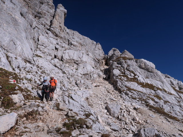 Via Ferrata Scala A. Pipan: Evelin und David zwischen Leiter und Einsteig (12. Okt.)