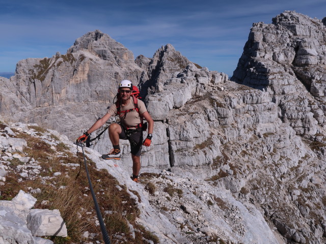 Ich am Sentiero Attrezzato Ceria Merlone zwischen Foronon del Buinz und Forca de la Val (13. Okt.)