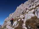 Via Ferrata Scala A. Pipan: Birgit und Thomas zwischen Einstieg und Leiter (12. Okt.)