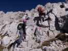 Via Ferrata Scala A. Pipan: Birgit und Thomas zwischen Einstieg und Leiter (12. Okt.)