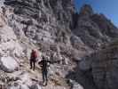 Via Ferrata Scala A. Pipan: Thomas und Birgit zwischen Einstieg und Leiter (12. Okt.)