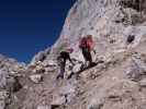 Via Ferrata Scala A. Pipan: Birgit und Thomas zwischen Einstieg und Leiter (12. Okt.)