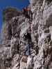 Via Ferrata Scala A. Pipan: Thomas und Birgit zwischen Einstieg und Leiter (12. Okt.)