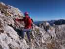 Via Ferrata Scala A. Pipan: Birgit zwischen Leiter und Ausstieg (12. Okt.)