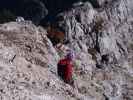 Via Ferrata Scala A. Pipan: Birgit zwischen Ausstieg und Leiter (12. Okt.)