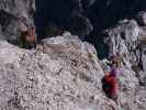 Via Ferrata Scala A. Pipan: Birgit zwischen Ausstieg und Leiter (12. Okt.)