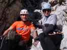 Via Ferrata Scala A. Pipan: David und EVelin zwischen Leiter und Einstieg (12. Okt.)