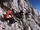 Via Ferrata Scala A. Pipan: Thomas, David, Birgit und Evelin beim Einstieg (12. Okt.)