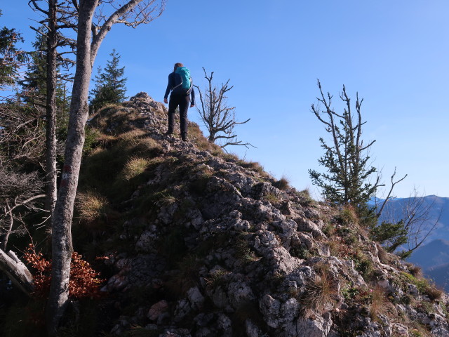 Sabine zwischen Steinernem Jäger und Schieferstein