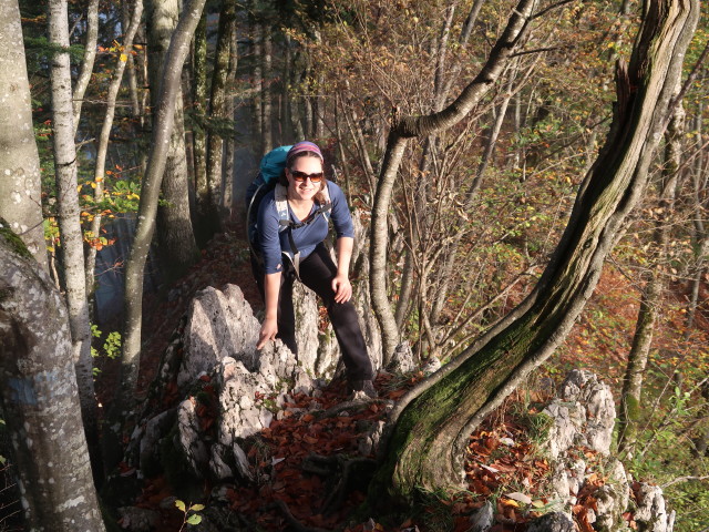 Sabine zwischen Steinernem Jäger und Unter dem Schieferstein