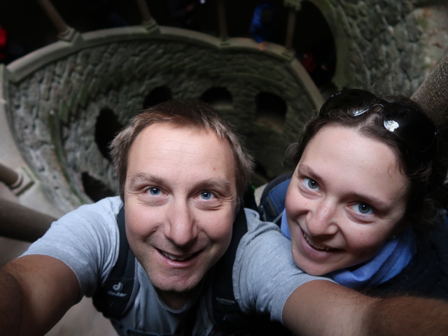 Ich und Sabine im Poco Iniciático im Quinta da Regaleira in Sintra (16. Nov.)