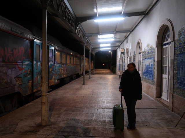 Sabine in der Apeadeiro de Óbidos (16. Nov.)