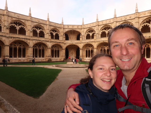 Sabine und ich im Mosteiro dos Jerónimos in Lisboa (22. Nov.)