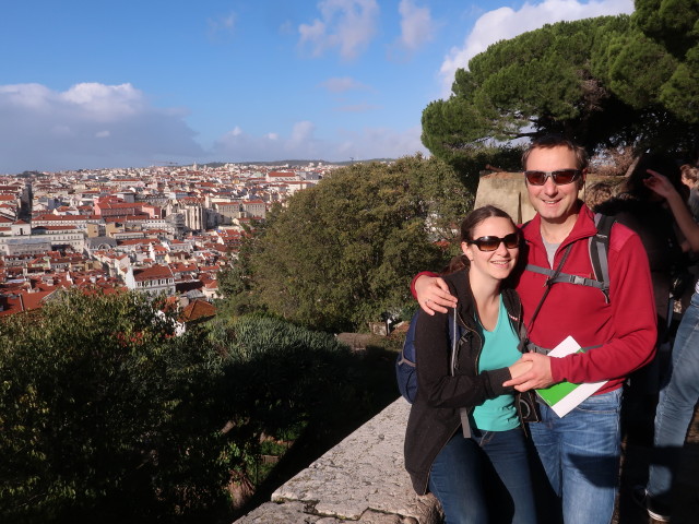 Sabine und ich im Jardim do Castelo de Sao Jorge in Lisboa (23. Nov.)