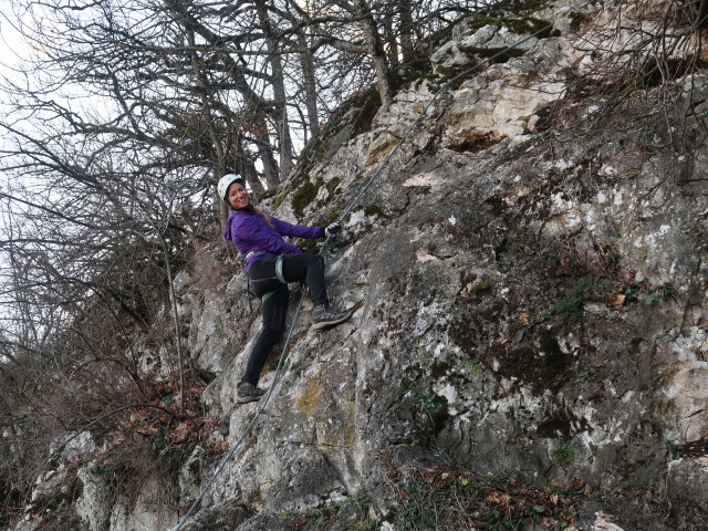 Bergkraxlerwand-Klettersteig: Maria am Pfeiler nach der Seilbrücke