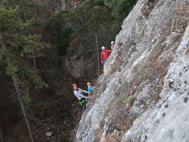 Linker Bergkraxlerwand-Klettersteig: Marlies, Antonia, Andreas und Alexander