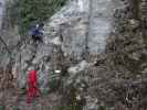 Linker Bergkraxlerwand-Klettersteig: Jörg und Maria im Einstieg