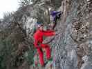 Bergkraxlerwand-Klettersteig: Jörg und Maria in der Abzweigung zur Seilbrücke