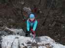 Linker Bergkraxlerwand-Klettersteig: Irene in der Schlüsselstelle