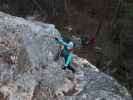 Linker Bergkraxlerwand-Klettersteig: Irene nach der Schlüsselstelle