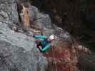 Linker Bergkraxlerwand-Klettersteig: Irene an der oberen Kante