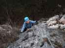 Rechter Bergkraxlerwand-Klettersteig: Sabine im oberen Teil