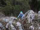 Rechter Bergkraxlerwand-Klettersteig: Sabine im oberen Teil